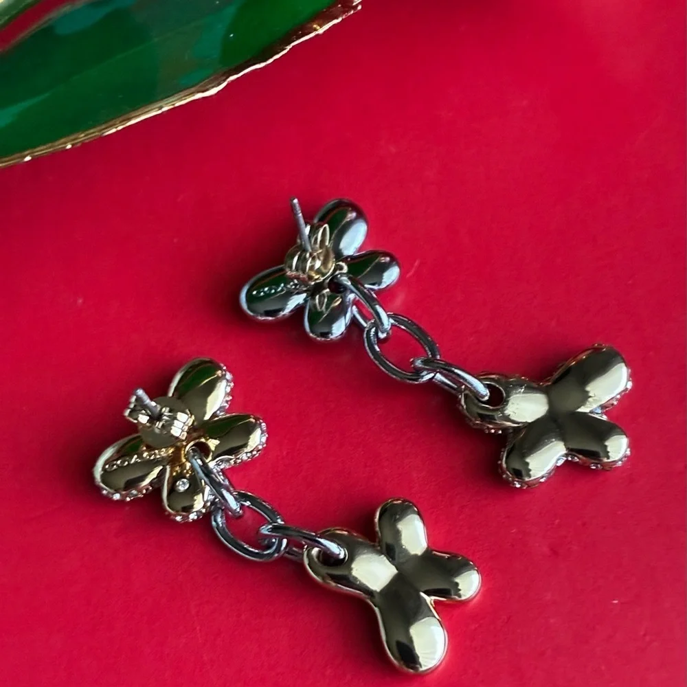 COACH Earrings,Coach Gold and Silver Butterfly Earrings - Picture 4 of 8